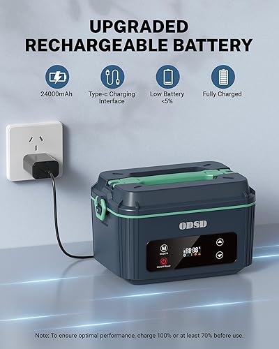 Miniatura 2 de ODSD Fiambrera eléctrica inalámbrica para adultos, lonchera térmica con batería de 130 minutos de duración, calentador de alimentos eléctrico