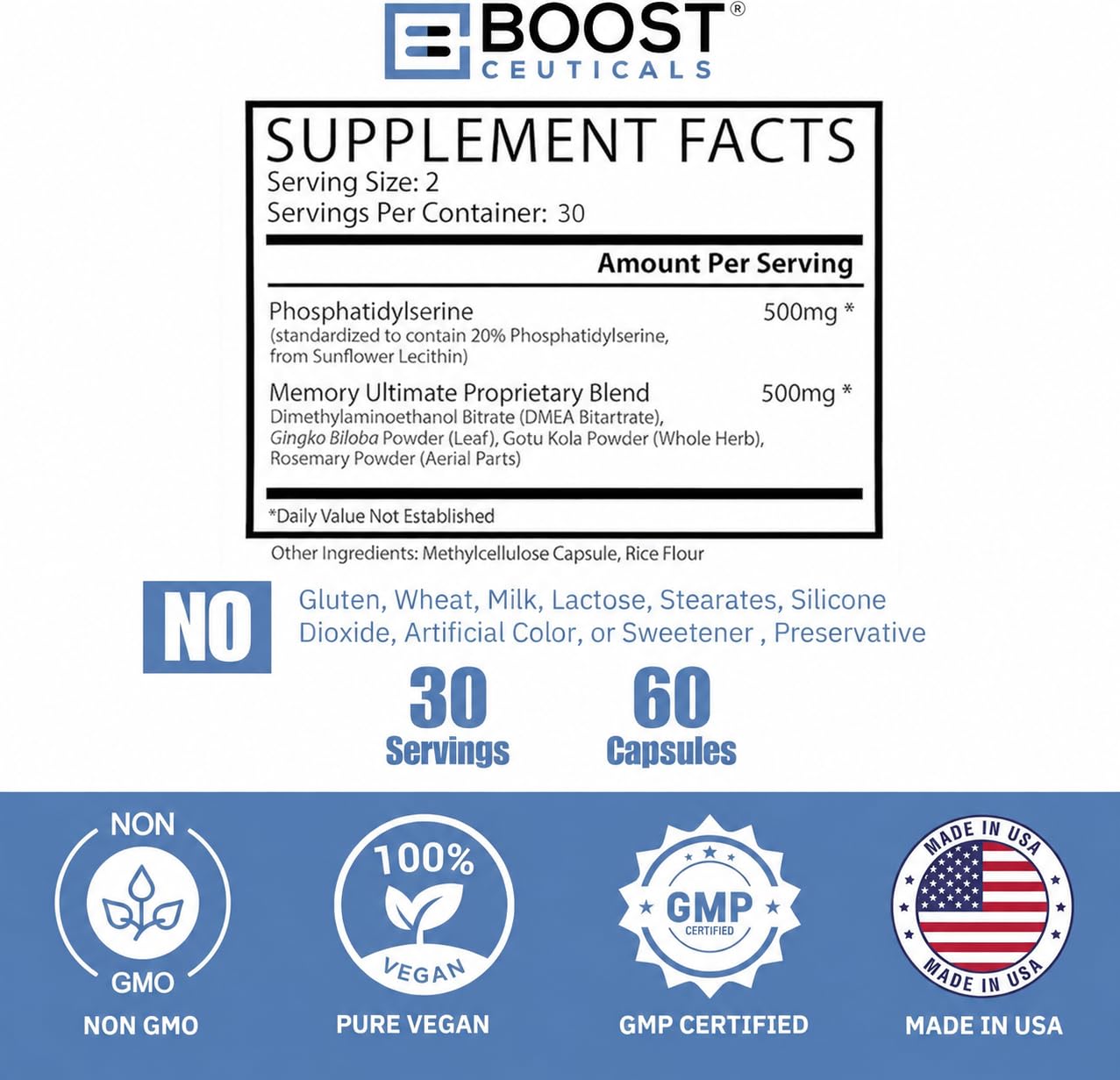 Phosphatidylserine Supplement 100mg + 500mg Brain Complex, Memory & Focus — Amazon image 3
