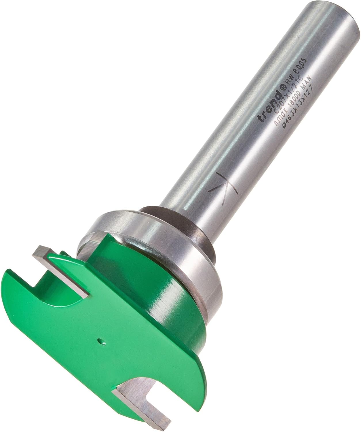 Trend CraftPro Aquamac 21 Recesser Router Cutter Bit, 1/2 Inch Shank, 46.3mm Cut Diameter, Tungsten Carbide Tipped, Bearing Guided, C207X1/2TC