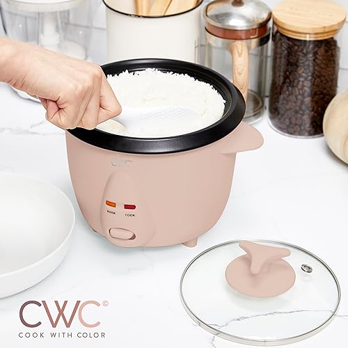 Miniatura 2 de COOK WITH COLOR Arrocera de 6 tazas de 300 W - Cocina sin esfuerzo y perfectamente, cocina 3 tazas de arroz crudo para 6 tazas de arroz cocido, rubor
