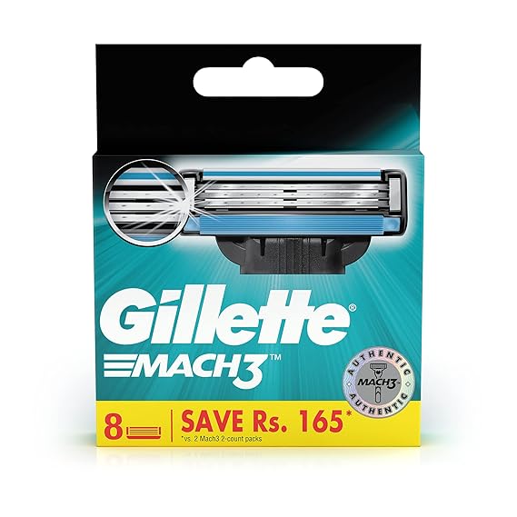 Buy Gillette Mach 3 Manual Shaving Razor Blades 8s Pack (Cartridge