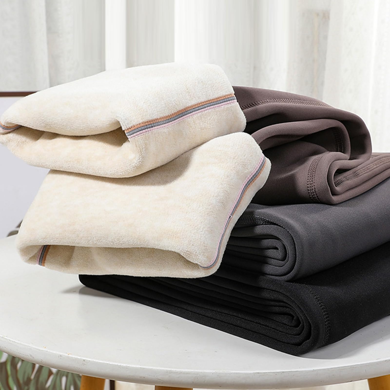 Pantaloni premaman con elastico in vita, leggings termici per gravidanza, tessuto traspirante, per calore e mobilità, leggings invernali per maternità, foderati in pile