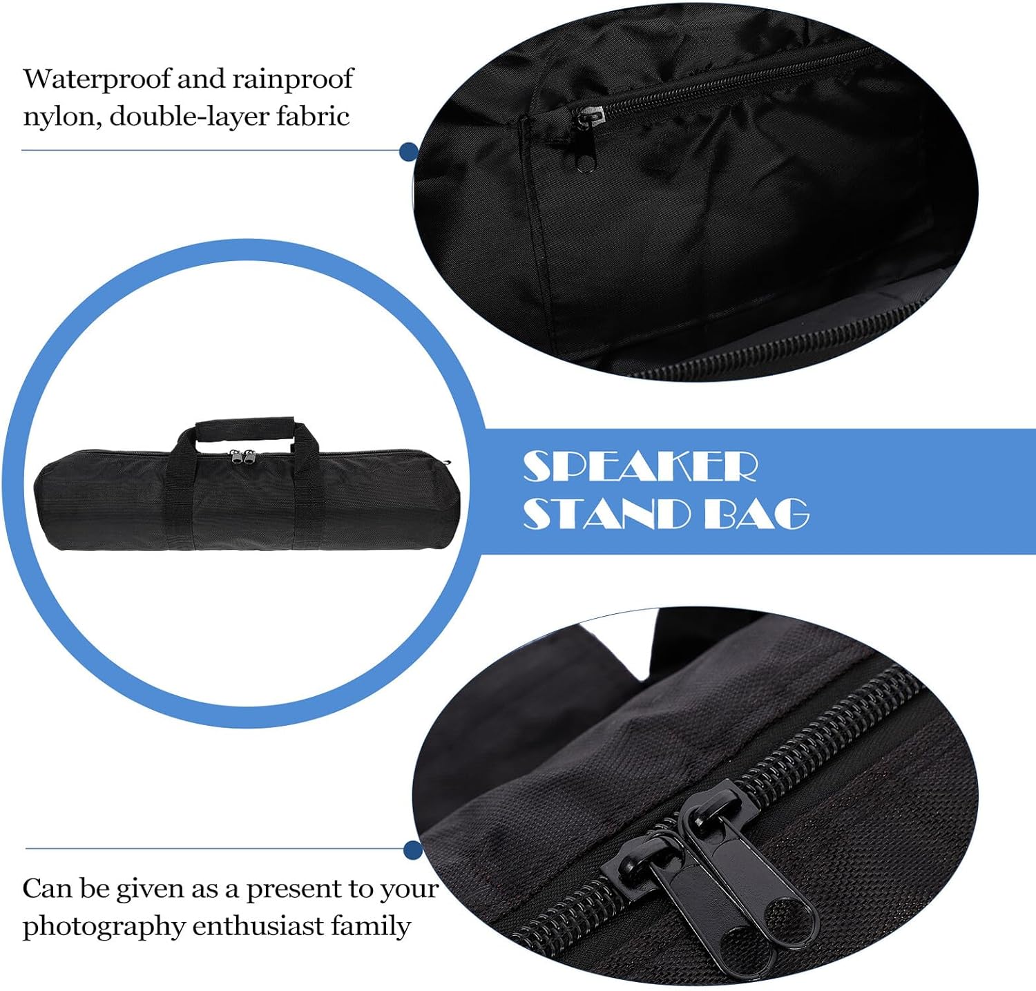 Thickened Tripod Bag Padded Carrying Case with Zipper Closure Portable Photography Stand Pouch for Speaker Stands and Monopods