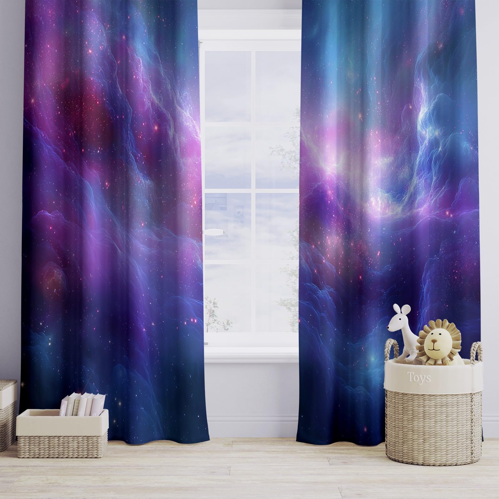 Vorhänge Blickdicht Traum Universum, Verdunkelungsvorhänge Gradient Nebel Gardinen mit Ösen 2er Set für Schlafzimmer Wohnzimmer Kinderzimmer Fensterdekoration H 245 x B 140 cm