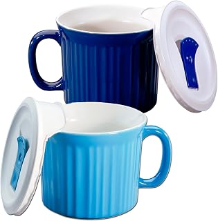 20-oz Pop-ins Mug Set Includes 2 Mugs with Vented Plastic Lids (Pool Blue & Blueberry)