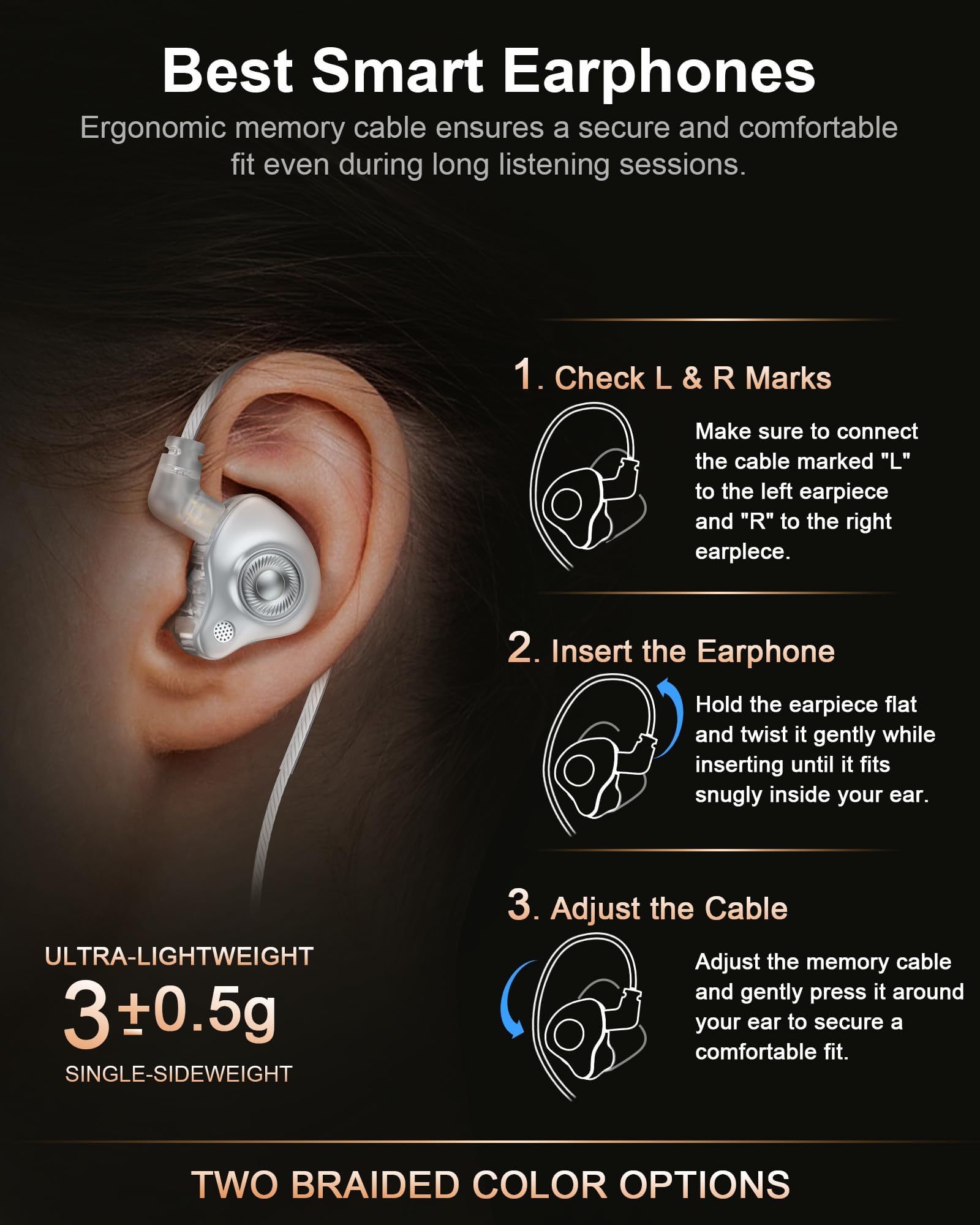 Cuffie USB C cablate per iPhone 17 16 15 Pro Max Plus 16e Air Samsung Buds S26 S25 Ultra S24 Auricolari in-ear con microfono - Cancellazione del rumore Tipo C Auricolari cablati Over-Ear con cavo