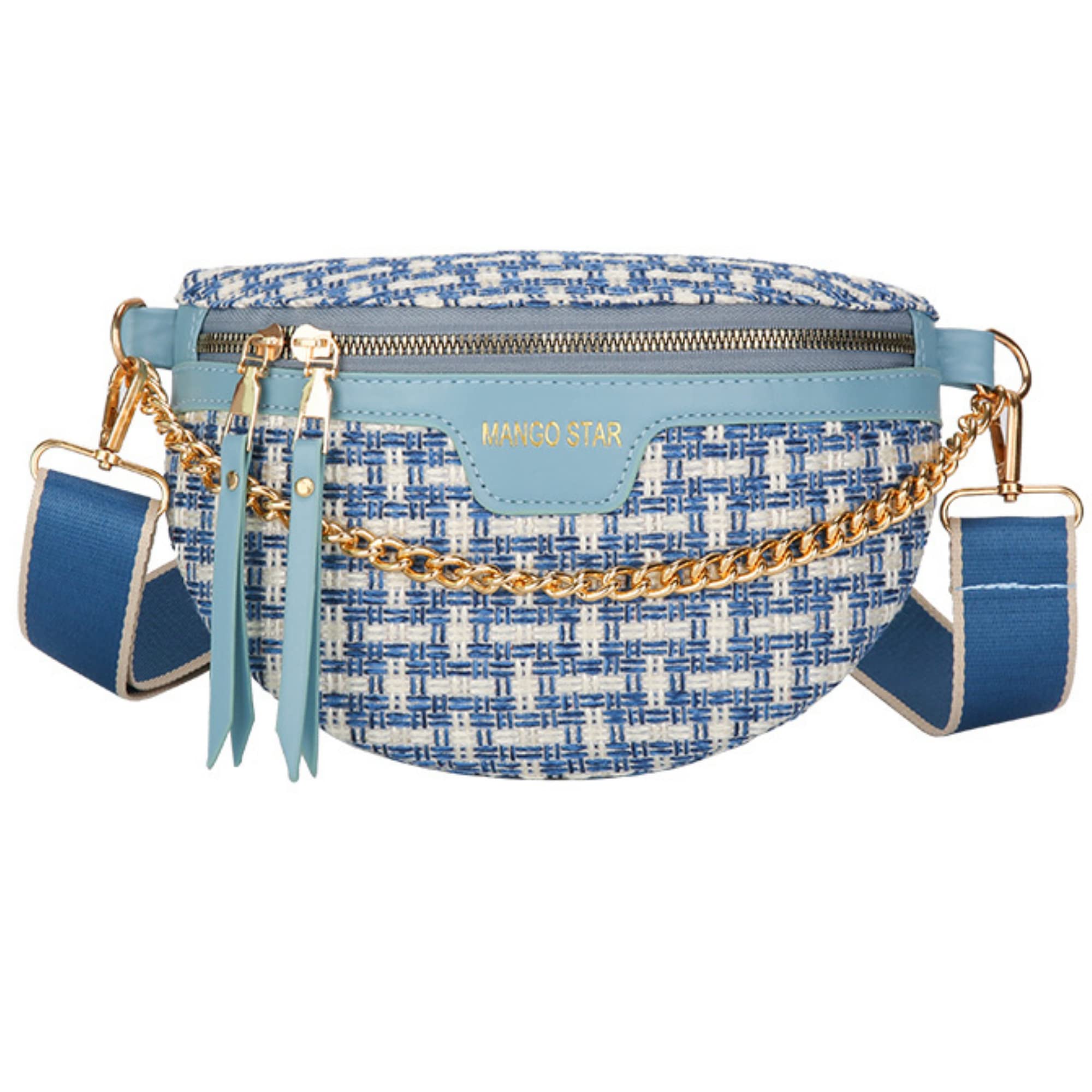 Small Crossbody Shoulder Bags for Women Fanny Packs Belt Chest Bag Knitting Crochet Waist Pouch Lightweight Phone Purse for Outdoor Traveling