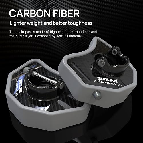 Miniatura 16 de Cinturón de pesca Cinturón de lucha ajustable de aluminio/fibra de carbono/cinturón de lucha de plástico Cinturón de pesca de pie Negro