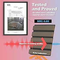 Vista 4 de Art3d Paquete de 2 paneles acústicos de madera de 108" x 12" para pared, paneles de listones de madera insonorizados para pared y techo, paneles