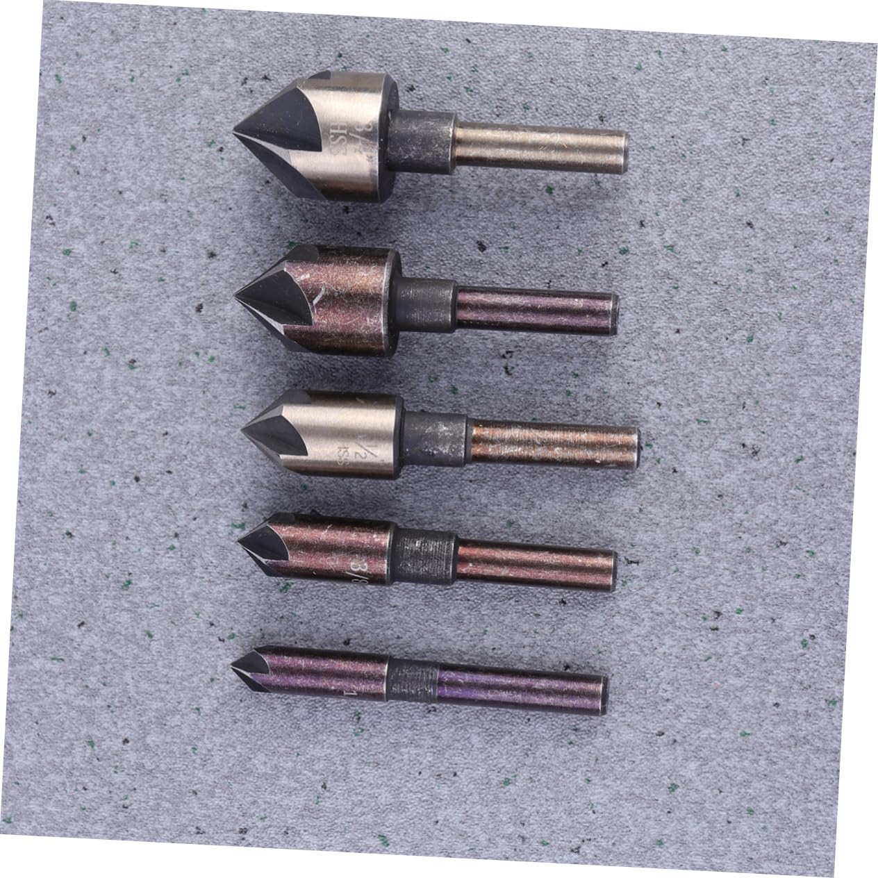 CIYODO 82° Chamfer Tool Set 5pcs High Drills Deburring Countersink Bits Round Handle for Wood Plastic Aluminum Rustproof