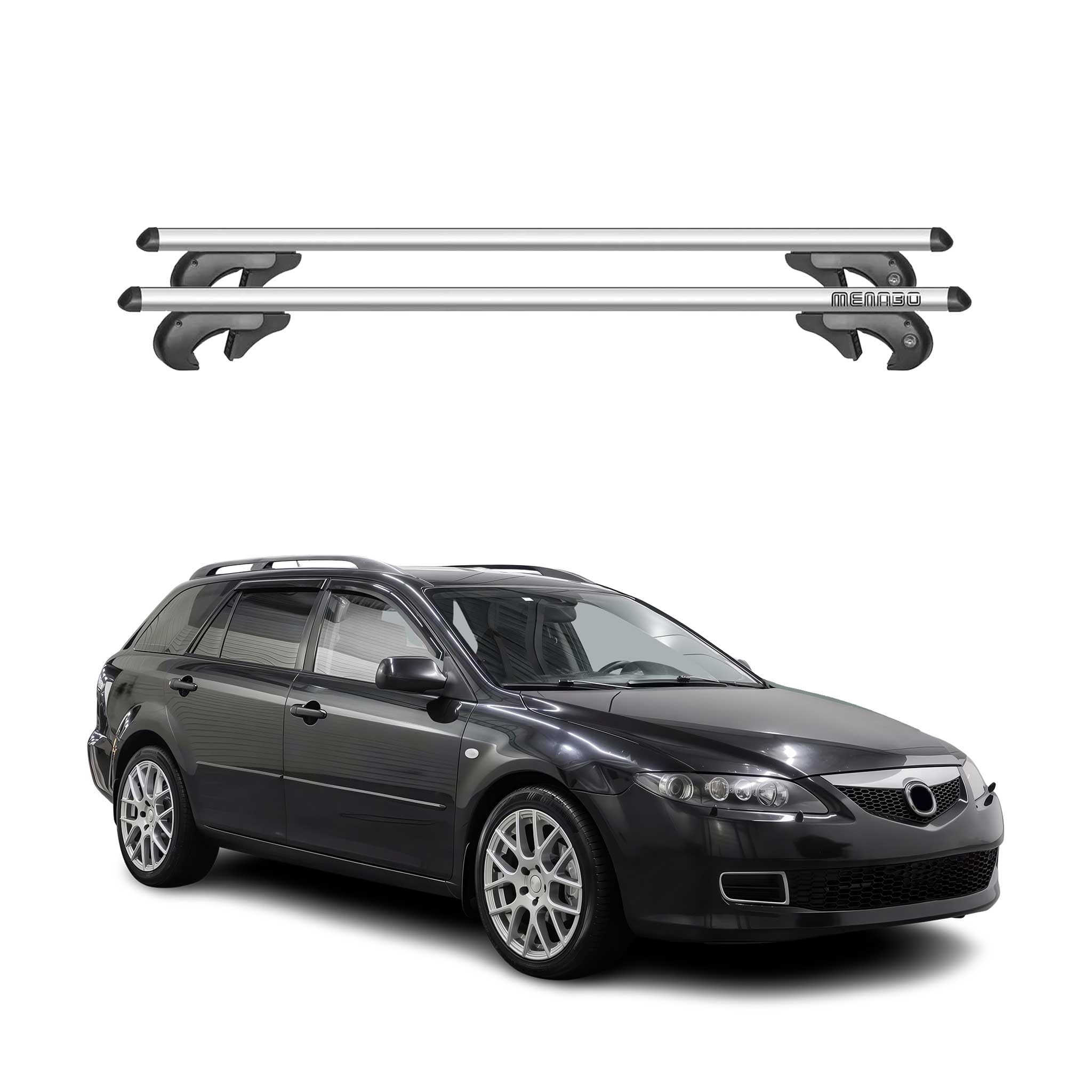 OMAC Barre portapacchi portapacchi compatibili con Skoda Superb Kombi 2008 – 2023, in alluminio ABE 90 kg, colore nero, 2 pezzi, barre aperte per portabici, box da tetto, portasci con serratura