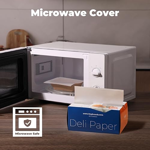 Miniatura 50 de Fit Meal Prep Paquete de 500 hojas de papel encerado de 10 x 10.75 pulgadas para alimentos, envolturas de papel sándwich precortadas entrelazadas a