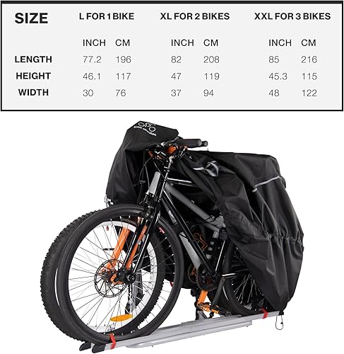 Miniatura 6 de TeamObsidian Funda para bicicleta  Almacenamiento impermeable para bicicleta al aire libre para 1, 2 o 3 bicicletas, material resistente Ripstop  2