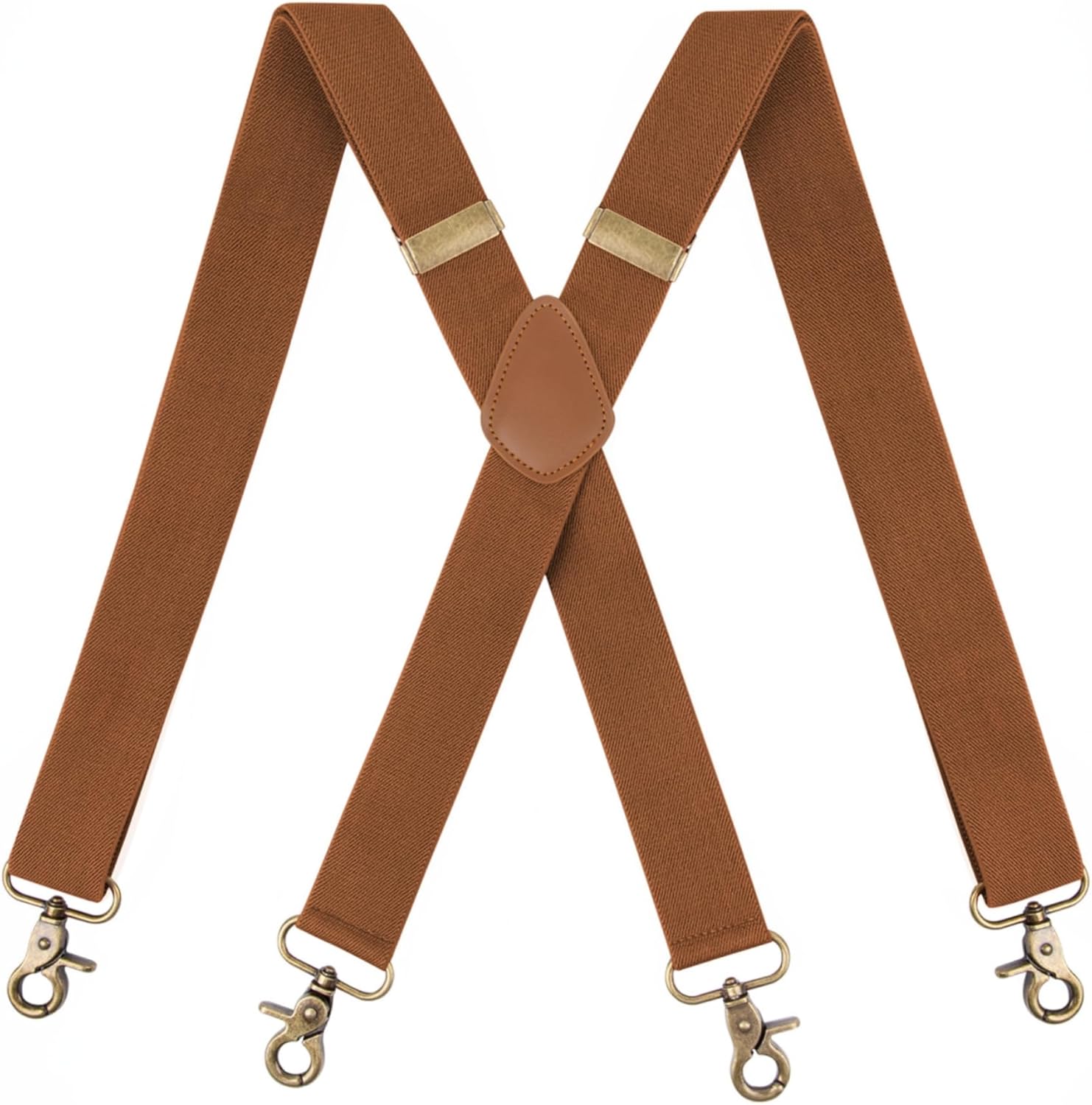 Fasker Suspenders for Men Heavy Duty 1.4 Inch Adjustable Elastic Straps X-Back Mens Suspenders