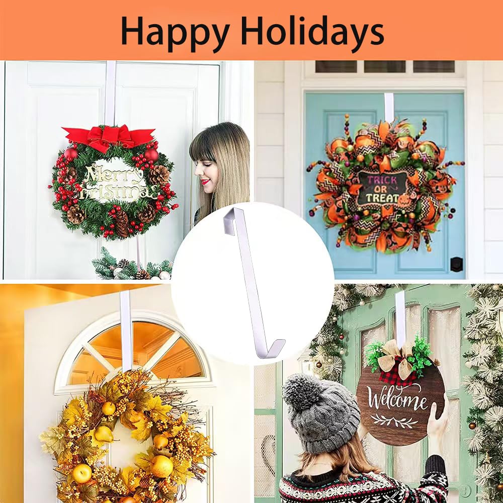 Yiduohua Christmas Wreath Hanger,Wreath Hanger for Front Door,30 cm(11.8 Inches Length) Metal Wreath Hanger - Image 2