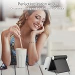 Mobile Phone Holder, Phone Stand Desk Desktop Mobile Holder Adjustable Foldable Portable Video Call Mount (1PH -Black)