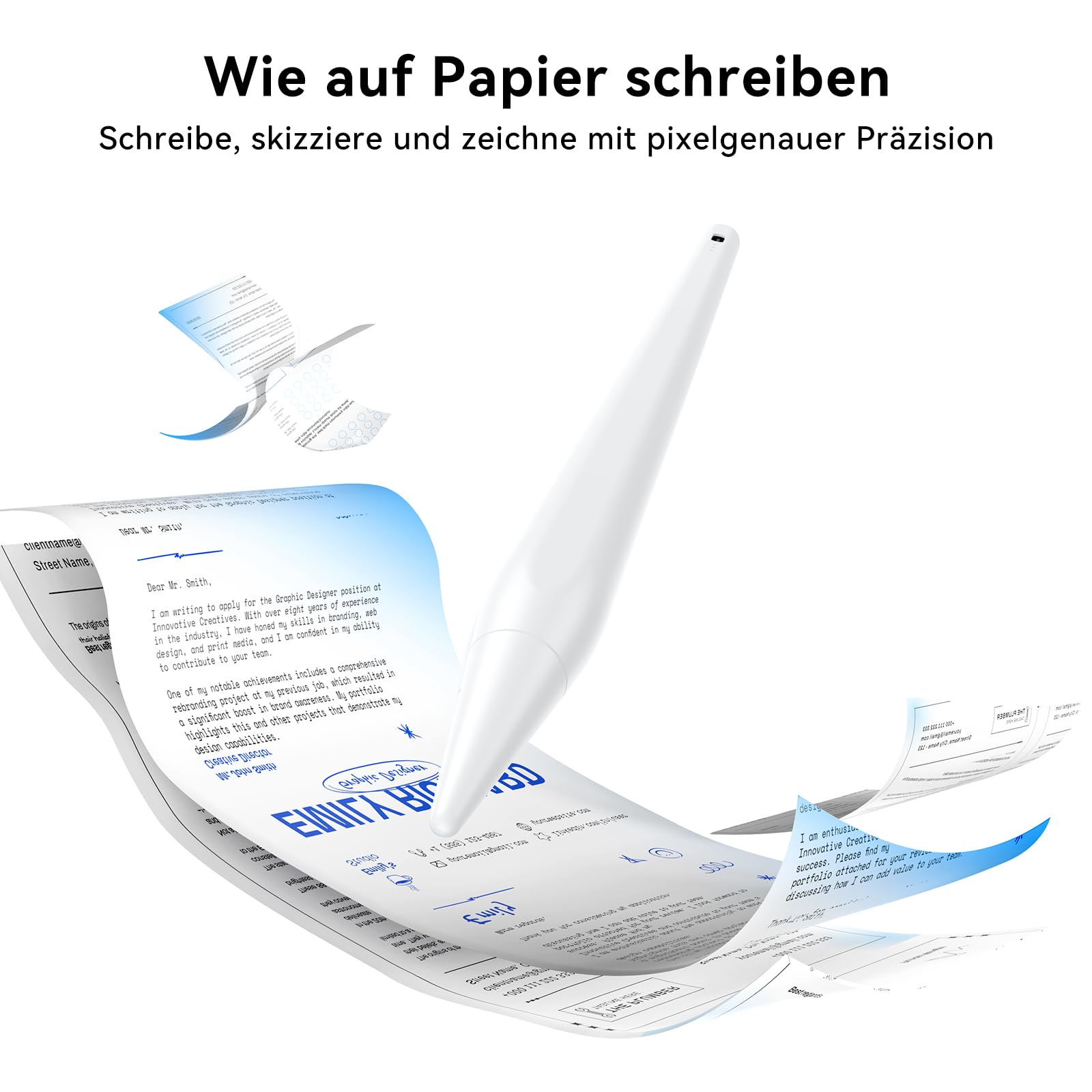 HJCE Pencil 2. generacji rysik do Apple iPad (2018-2025), dokładność pikseli, czułość na nachylenie, kompatybilny z iPad 11(A16)/10/9/8/7/6, Pro 12,9/11/13", Air 3/4/5, Mini 5/6/A17