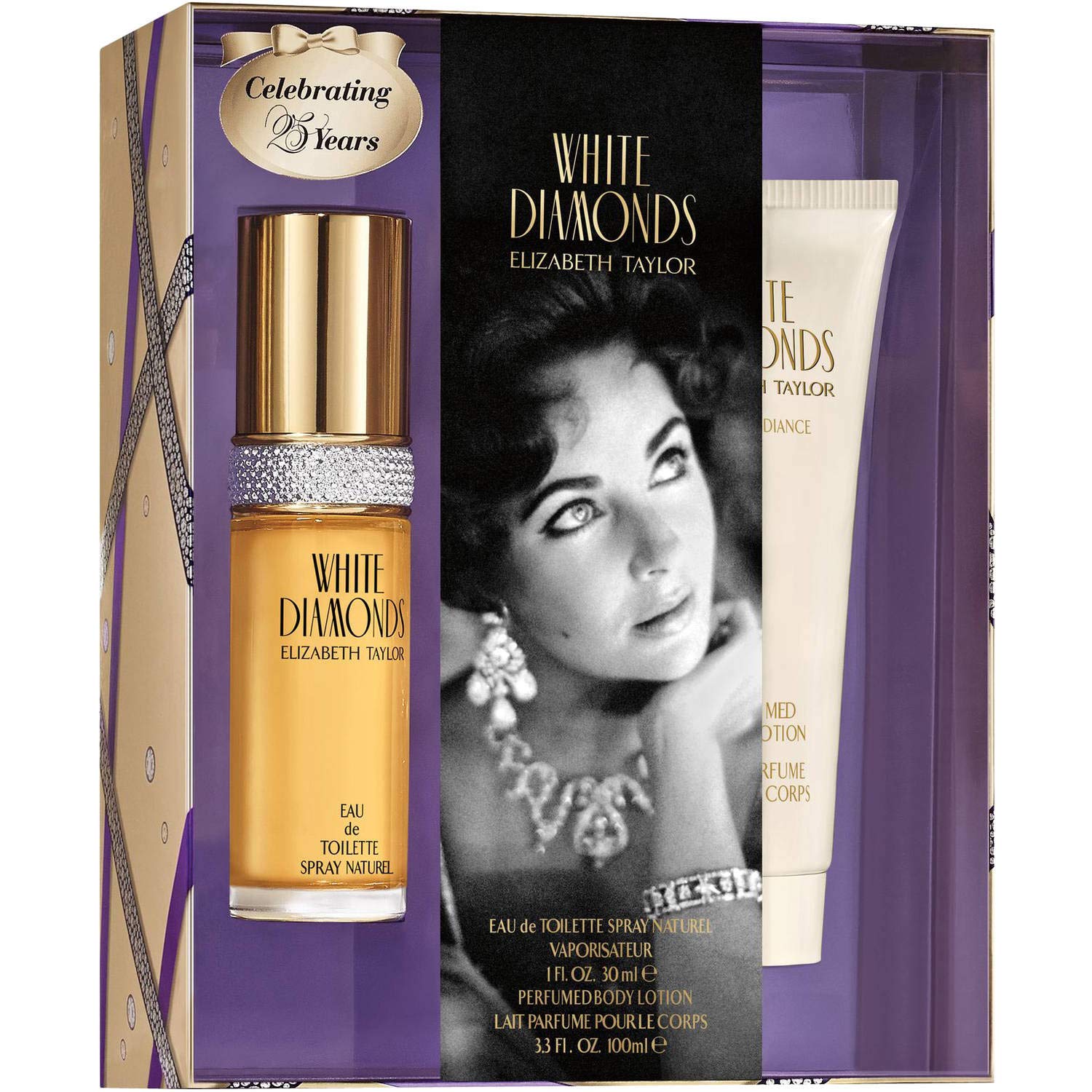 Elizabeth Taylor White Diamond Elizabeth Taylor White Diamonds 1oz EDT Spray,3.3oz Body Lotion Women 2 Pc Gift Set