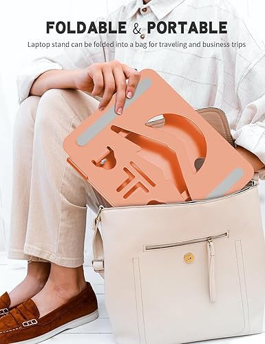 Miniatura 7 de Soporte ergonómico ajustable para computadora portátil para trabajo colaborativo, soporte plegable y portátil para computadora con disipador de