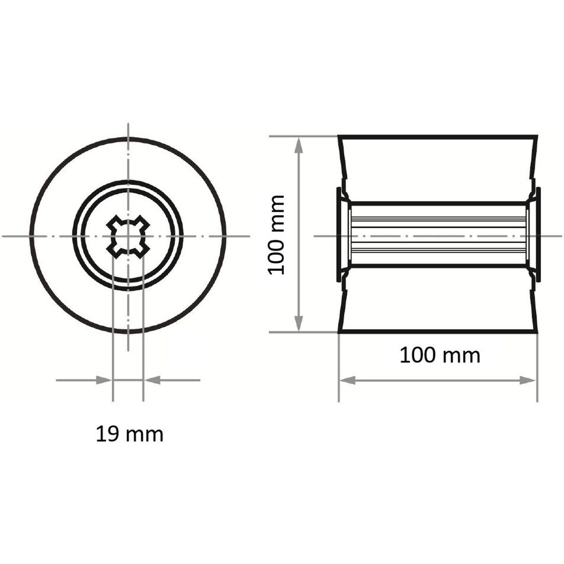 Lukas - Rodillo abrasivo (satinado, 100 x 100 x 19 mm, grano 120/80)