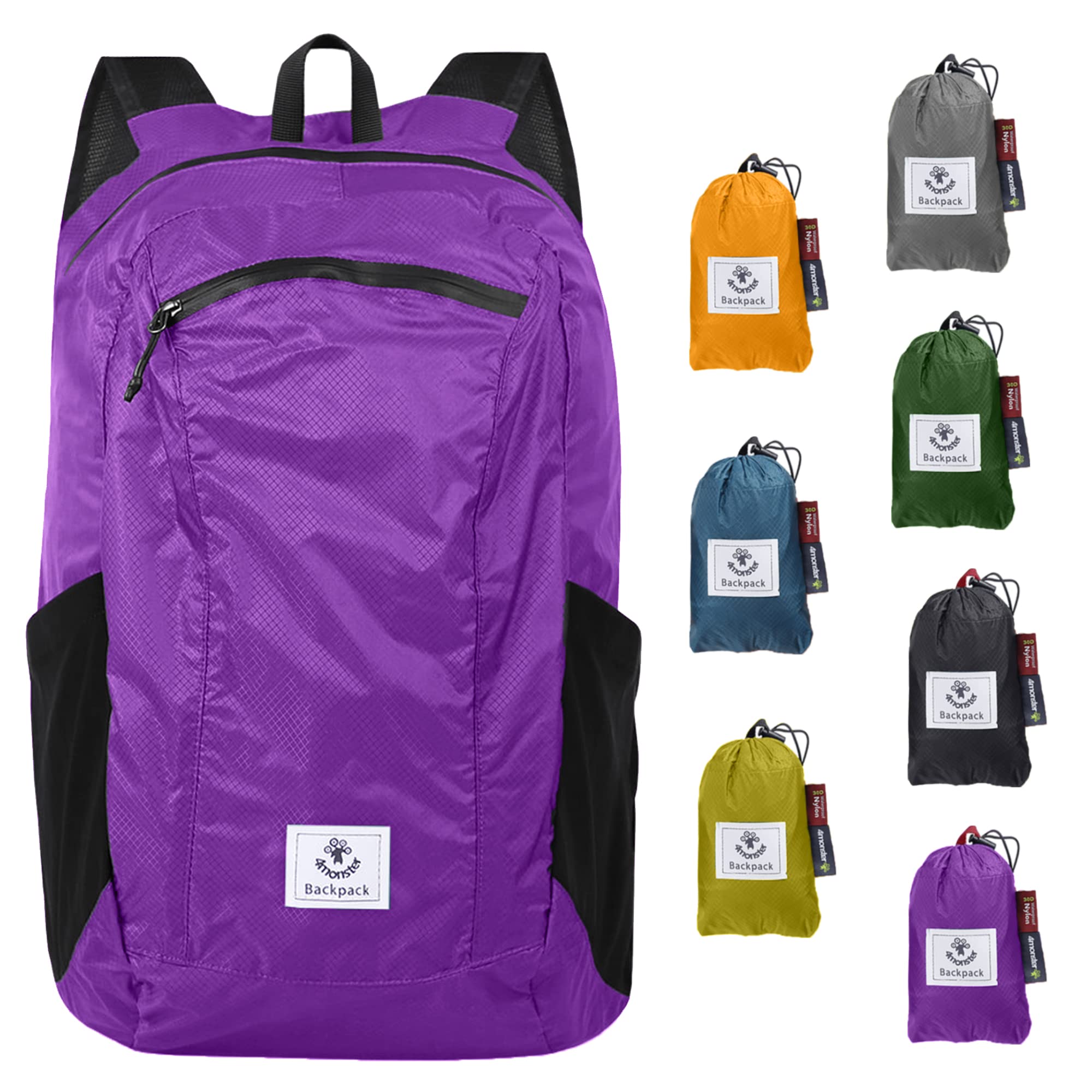 4MonsterFoldable Ultra Light Outdoor backpack for Camping, Hiking, Travel, Sports, Climbing and Cycling