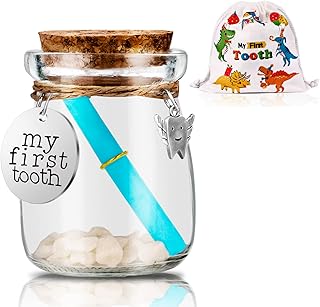 Tooth Fairy Box Baby Tooth Box for Lost Teeth, Glass Tooth Holders for Kids First Teeth Keepsake Box Gifts for Baby (Tooth Boxes for Boys)