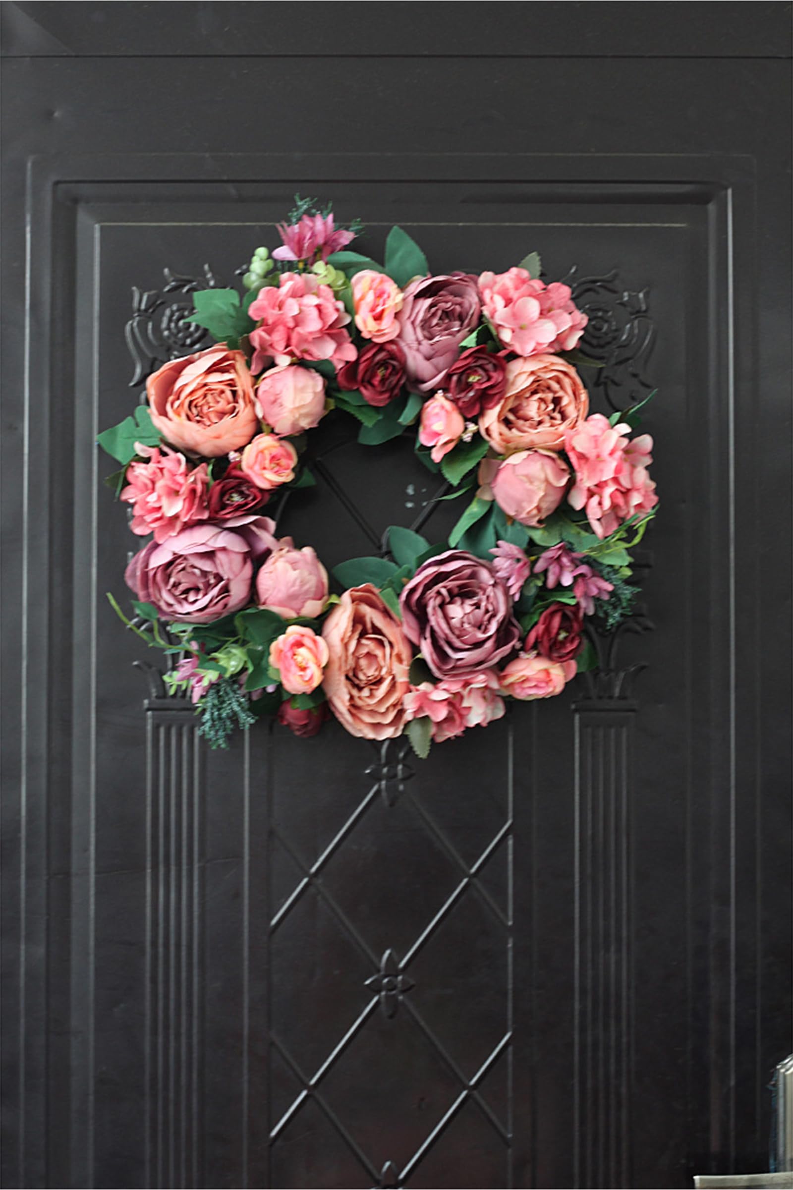 B,40cm, Ghirlanda Primaverile Ed Estiva Bellissimo Rose Simulazione della Porta di Casa Decorazione per La Casa Multiuso Accenti di Fiori Secchi Simulati Corona per Porta D'ingresso