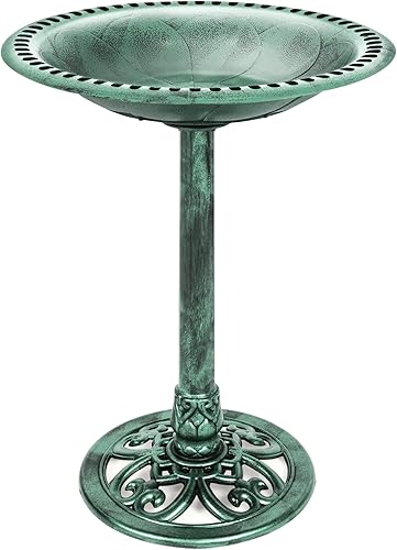 Miniatura 10 de Best Choice Products - Pedestal de resina para exteriores, diseño de pájaros, color cobre Cobre,Cherry Red,Piedra,Negro,Verde (Mint