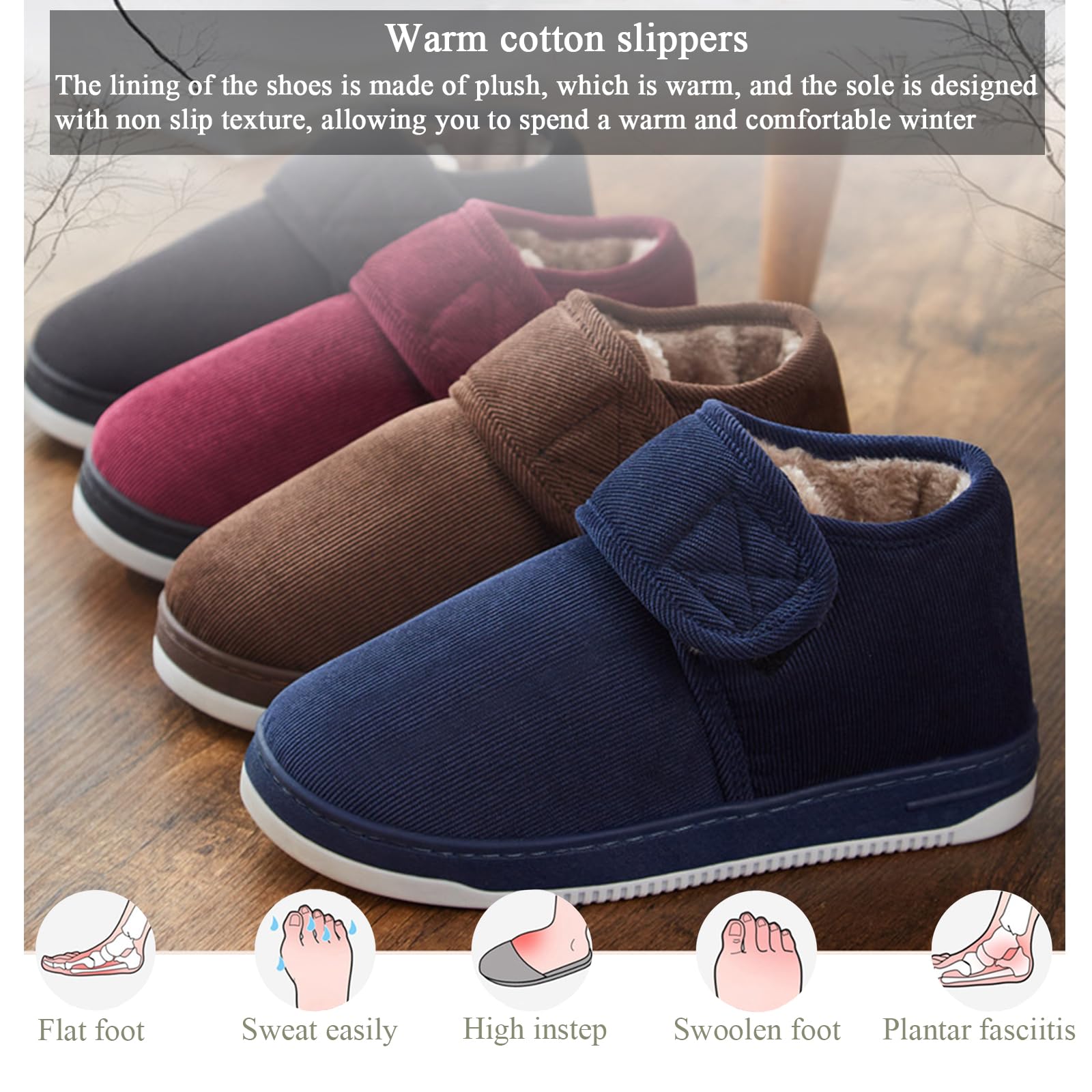 Pantofole Uomo Donna Invernali da Casa Ciabatte Pelose Calde Comode da Inverno Stivali da Neve Antiscivolo Traspirante Scarpe da Passeggio