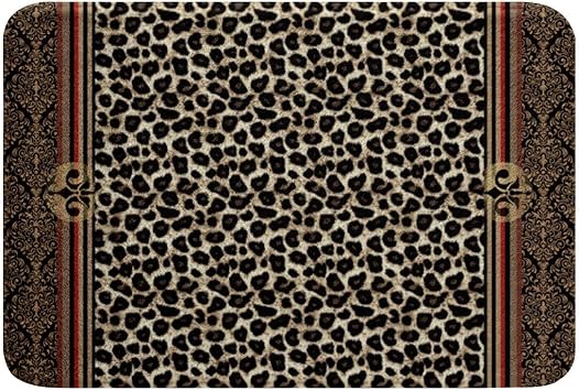 Feelyou Leopard Safari Cheetah Bath Mat Bathroom 20" x32 Breathable