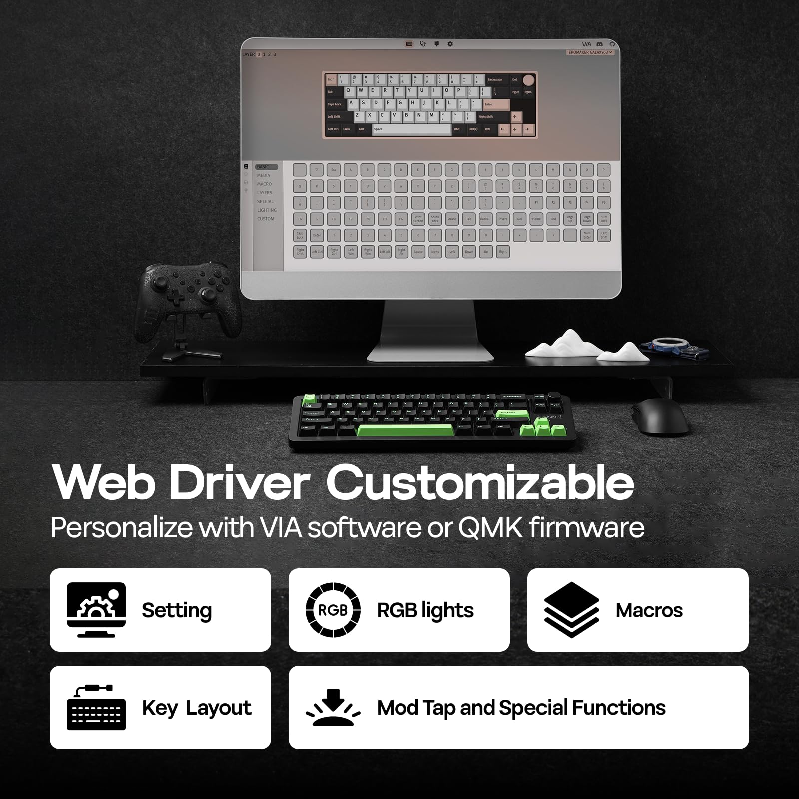 Amazon.com: EPOMAKER Galaxy68 QMK/VIA Wireless Mechanical Keyboard
