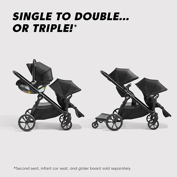 Baby Jogger City Select 2 Single-to-Double Modular Stroller Eco Collection Harbor & Tencel Grey