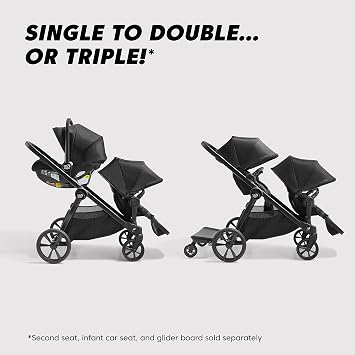 Baby Jogger City Select 2 Single-to-Double Modular Stroller Eco Collection Harbor & Tencel Grey