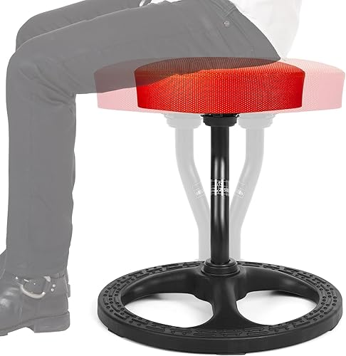 Miniatura 12 de Silla para TDAH para niños, sillas de yoga para adultos, taburete oscilante con asiento flexible para escritorio con base antideslizante y funda