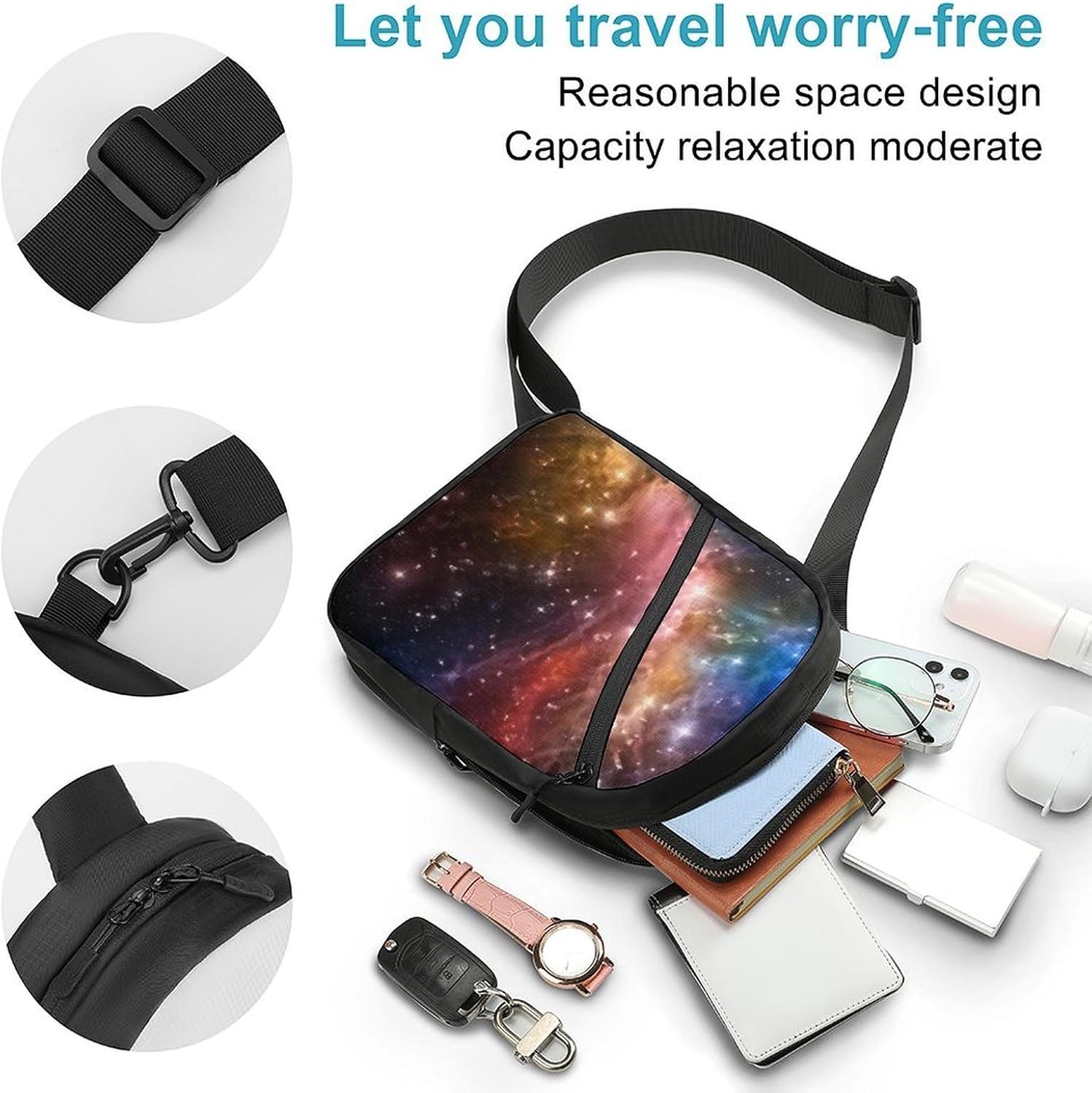 Colorful Galaxy Nebula Chest Bag Waist Pack Crossbody Bags image 4