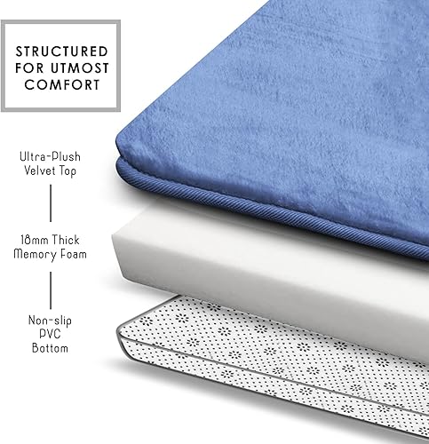 Miniatura 6 de Alfombras de Baño Clara Clark, Alfombrilla de Baño de Espuma Viscoelástica de Terciopelo, Antideslizante, Lavable a Máquina - Se Seca Rápidamente,