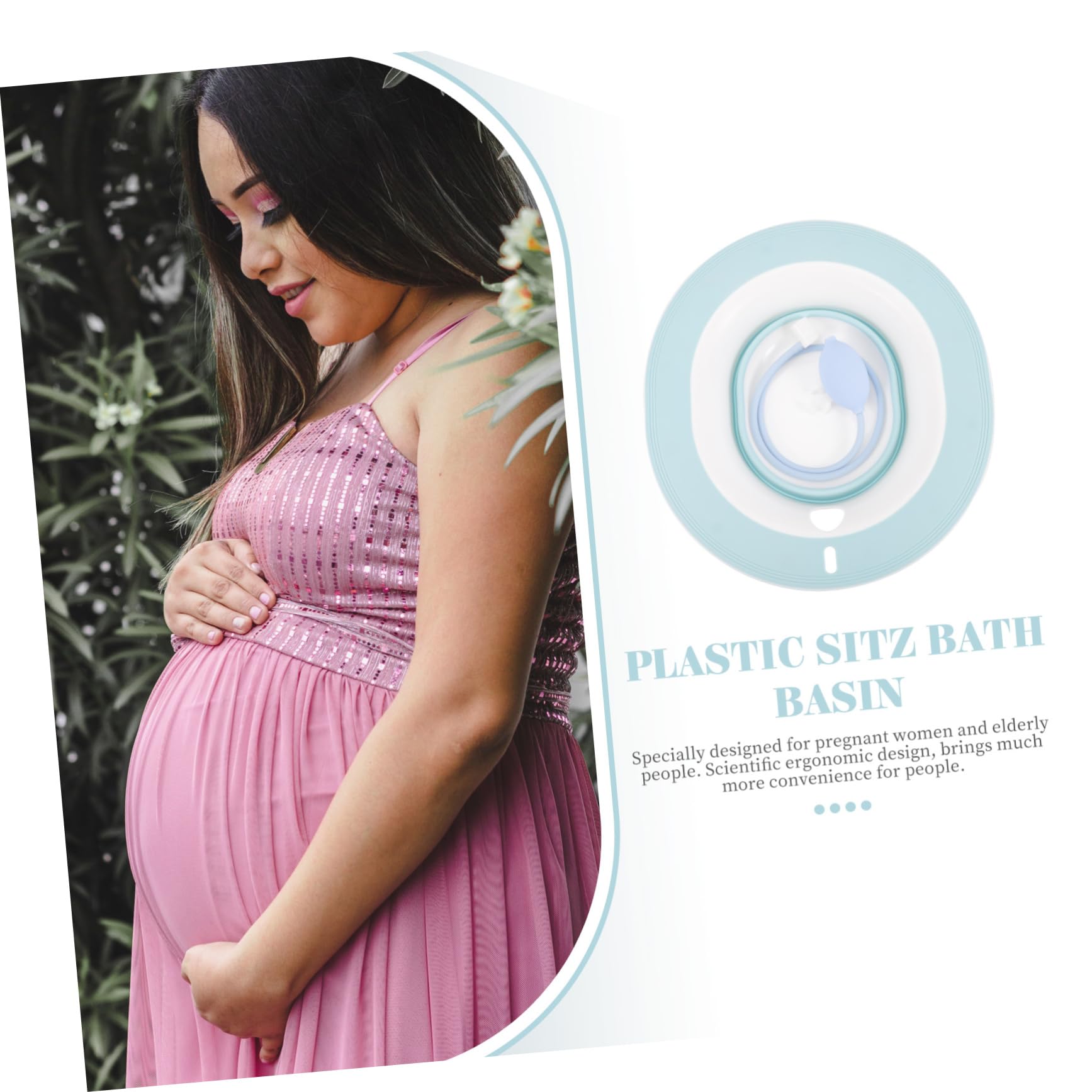 Vaguelly Vasca da Bagno per Igiene Post Parto per Donne in Gravidanza Sitz in Plastica Blu con Design Antiscivolo e Profondità per Immersione Profonda e Bagno Sanitario