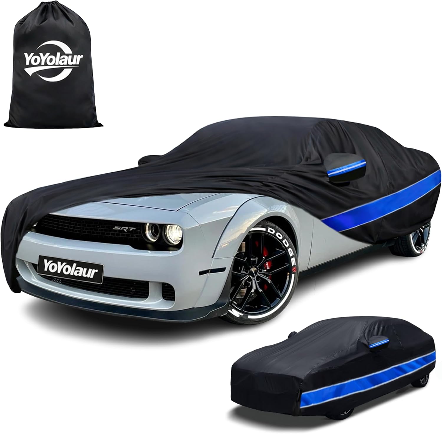 Car Cover Custom Fit Dodge Challenger,10-Layer Car Cover Waterproof All Weather,Full Exterior Cover Cotton Lining,Sun Rain UV Dust Snow Protection with Door Zipper,Fit for Dodge Challenger 2008-2025