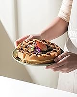 Vista 5 de HENXFEN LEAD Platos de porcelana para postre, ensalada de 8 pulgadas, para aperitivos, aperitivos, panqueques, aptos para lavavajillas, microondas