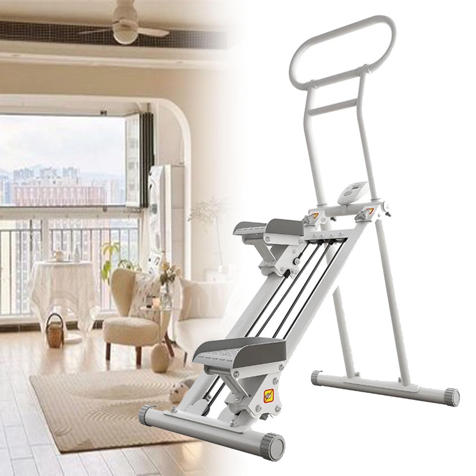 Stepper Fitness Casa Macchinario per Arrampicata Verticale Pieghevole Altezza Regolabile Donna Uomo Anziani Climber Macchina per Esercizi Cardio Allenamento Gambe