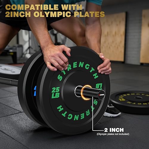 Miniatura 6 de Rendpas Juego de placas de parachoques olímpicas, pesas de goma virgen para entrenamiento de fuerza