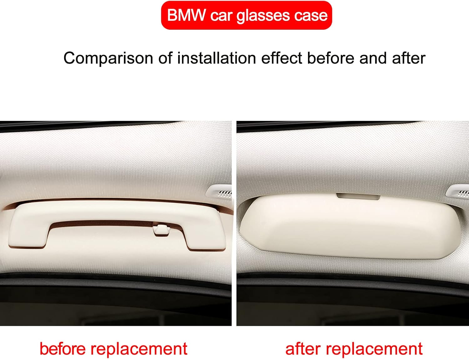 Car Glasses Box Storage Holder Sunglasses Case for BMW F10 1 2 3 4 5 7 Series X1 X3 X4 X5 X6 F30 F15 F16 F34 G30 G01 G11 E70 E71 Accessories (Grey)