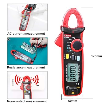 مقياس المشبك الرقمي Uni-t Ut210d Ac / Dc مقياس مقاومة الجهد الكهربائي