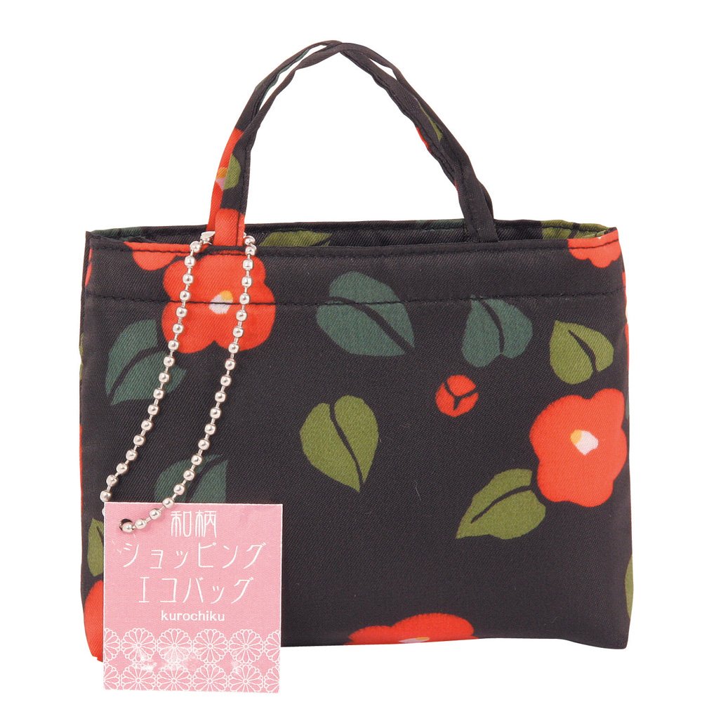 Amazon.co.jp: くろちく 和柄ショッピングエコバッグ 花筺椿 52x34cm