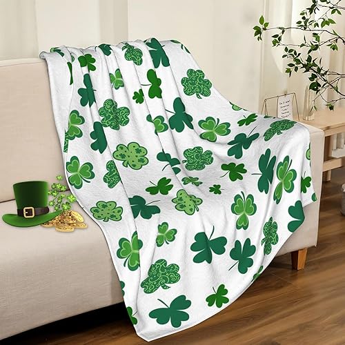 Miniatura 3 de Mantas de lujo para el día de San Patricio, manta mullida cálida y acogedora para sofá, manta de vacaciones de primavera de temporada para sofá,