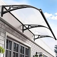 Vista 5 de Toldo para puerta de aleación de aluminio para fregadero, cubierta de policarbonato transparente, protección contra la lluvia y la nieve, protección