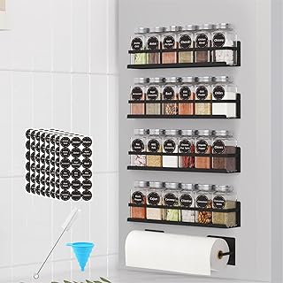 Magnetic Spice Rack with Jars Magnetic Spice Rack for Refrigerator 24 Sp...