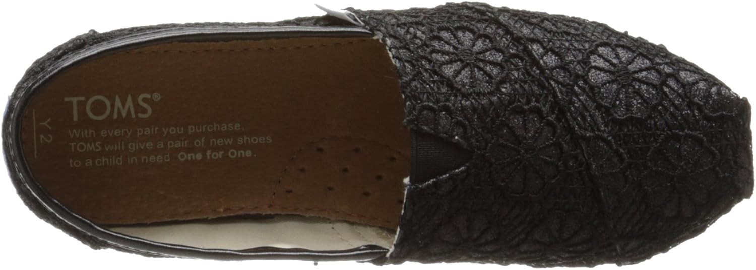 TOMS ASH Canvas Classic Youth Kids ALPRG 012001C13-ASH Infant (0-12 Months) 2 Infant Black Crochet Glitter