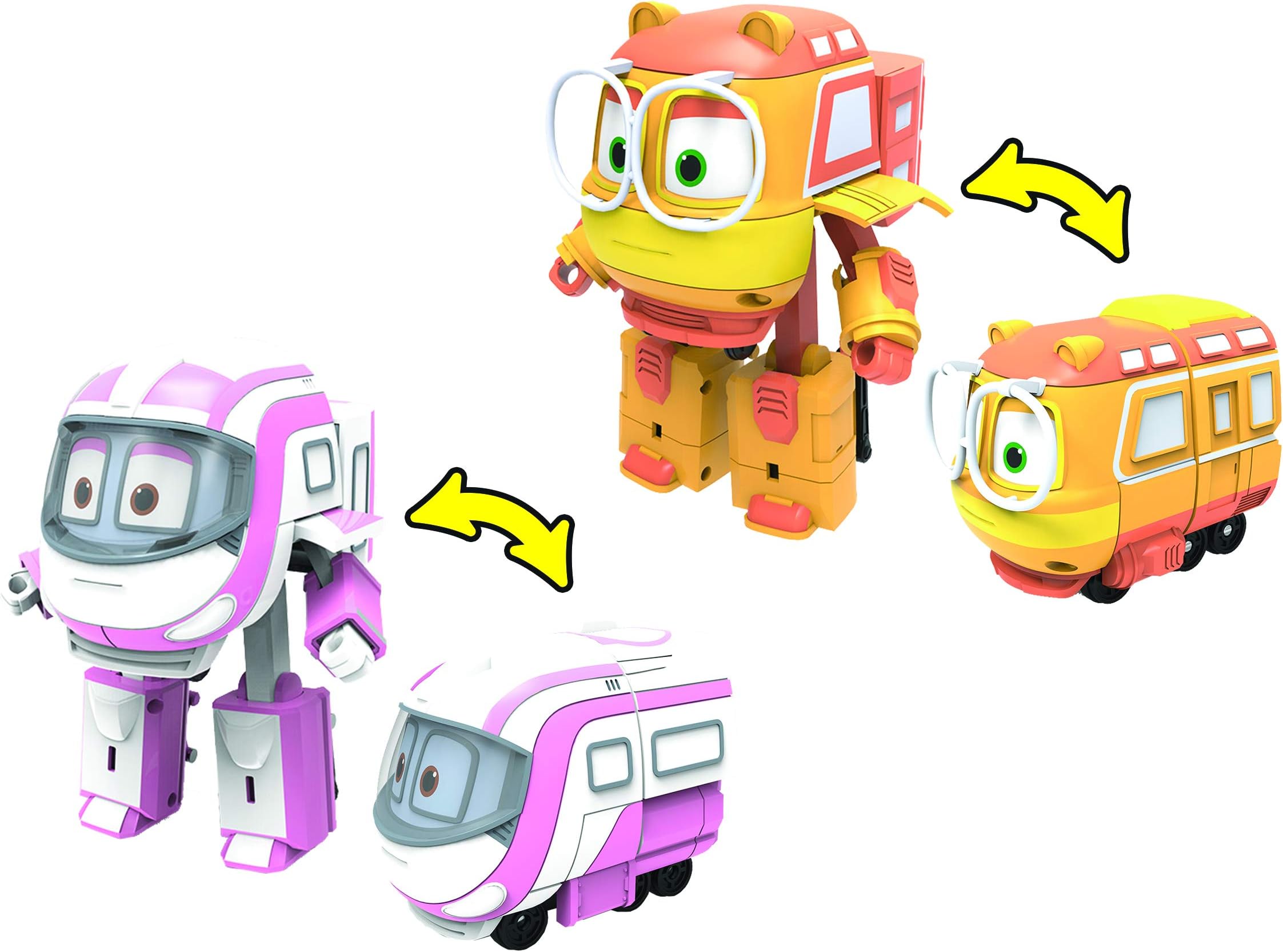 Robot Trains - Transformable figure of Max or Genie – Random model – Transforms into a train or robot – 12 cm – Nursery Toy