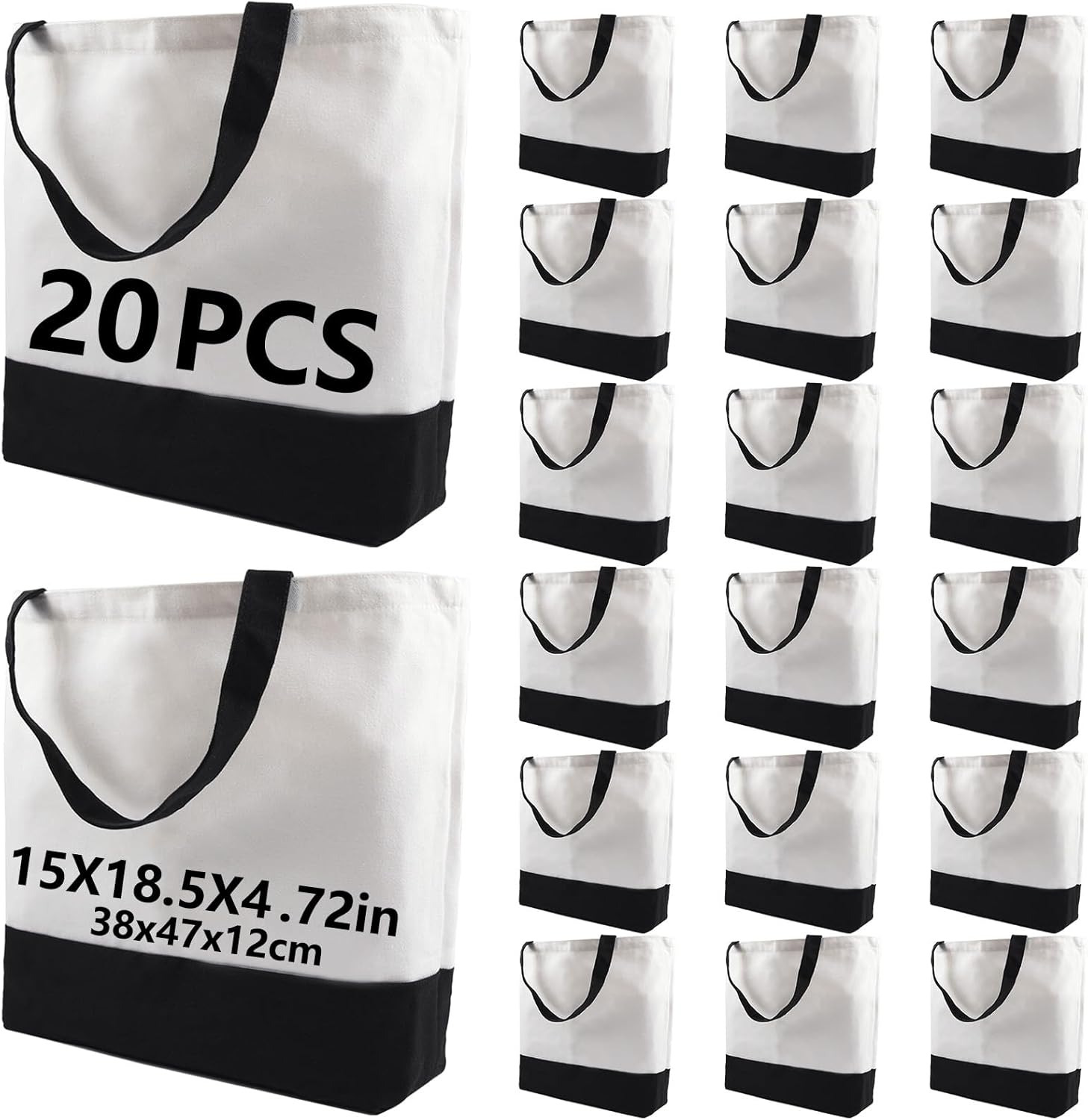 OKBA Sublimation Tote Bags,polyester tote bags for sublimation, blank canvas tote bags for DIY Crafting and Decorating